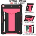 thumbnail image 2 of Dteck Screen Protector Case for Apple iPad 8th Generation 10.2" (2020),Shockproof 3-layer-protection Hybrid Rubber Hard PC Back Protective Kickstand iPad 7th Gen 10.2-inch (2019) Cover,Black+Rose, 2 of 4