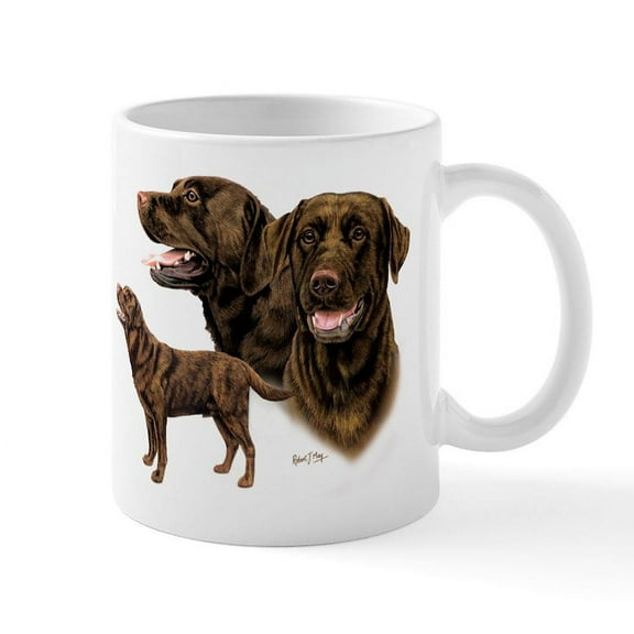 CafePress - Chocolate Labrador Retriever Mug - 11 oz Ceramic Mug - Novelty Coffee Tea Cup