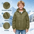 thumbnail image 6 of BFHHYA Boys Winter Coat Teens Youth Casual Zip up Quilted Jackets Windproof Windbreaker Kids Long Sleeve Hooded Outwear with Pockets 5-16 Years, 6 of 8