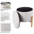 thumbnail image 4 of Reposapiés u organizador redondo multiusos otomano de almacenamiento para el hogar con tapa extraíble para sala de estar, dormitorio o apartamento, pequeño, gris, 4 of 5
