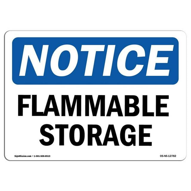 SignMission OS-NS-RD-1014-L-12782 Panneau de Signalisation - Stockage Inflammable