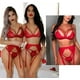 thumbnail image 3 of Conjunto lencería mujer con liguero, encaje, osito, babydoll, body Adepaton WRMH-1293-6, 3 of 6