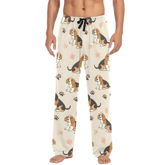 Beagle Dog Men's Pajama Pants Cotton Long Sleepwear Lounge Pants L