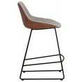 thumbnail image 3 of Sunpan Mccoy 26.5" Faux Leather and Fabric Counter Stool in Cinnamon Brown, 3 of 7