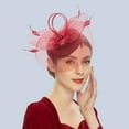 thumbnail image 1 of Accessoires de Cheveux pour Femmes Bandeau Rouge Accessoires de Cheveux de Mariée Chapeau Haut de Forme Nœud Fleur Séance Photo Filet Accessoires de Cheveux, 1 of 3