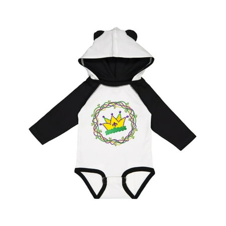 

Inktastic Mardi Gras King or Queen Bead Crown Gift Baby Boy or Baby Girl Long Sleeve Bodysuit