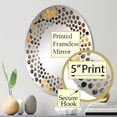 thumbnail image 3 of Designart "Rugged Concrete Illusion Art III" Brick Polka Dot Round Wall Mirror - Oval Printed Decorative Mirror - Multiple Color Options, 3 of 5