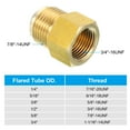 thumbnail image 5 of Uxcell 2 pcs Flare Connector SAE 45 Degree Flare Brass Adapter Flare Pipe Fitting 1/2" Female Flare x 5/8" Male Flare, 5 of 7