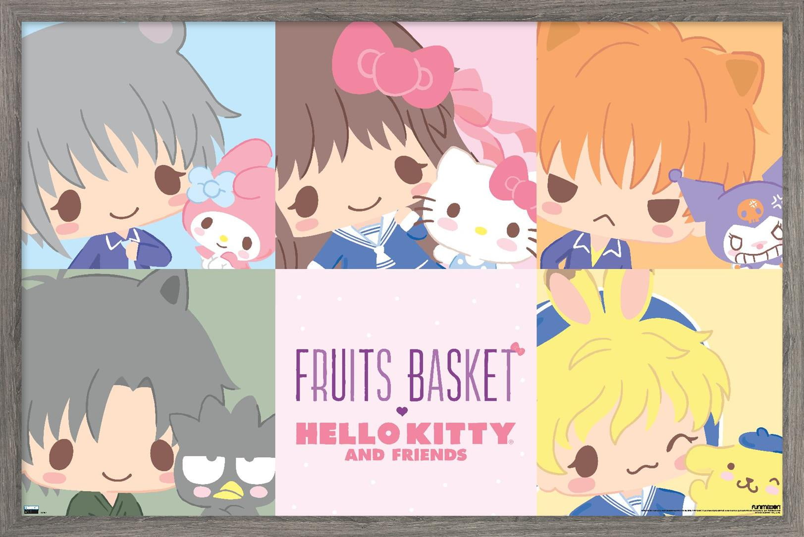 Fruits Basket x Hello Kitty and Friends Squares Wall Poster, 22.375