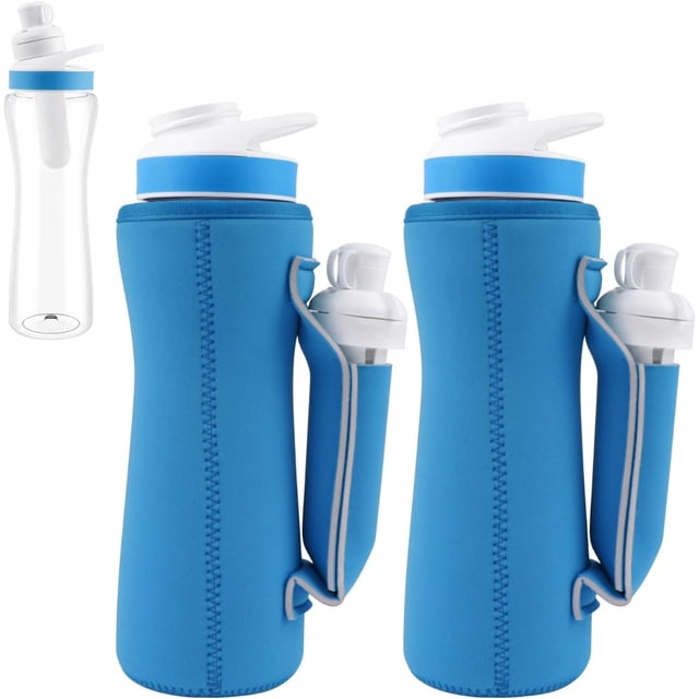 2Pcs Sleeve for Cirkul Water Bottle, Cirkul Water Bottle Sleeve, for 22oz Plastic & Stainless Steel Bottles, Sweat Absorbing Cirkul Sleeve, with Storage Handle, for Retaining Temperature