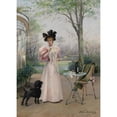 thumbnail image 2 of Louise Abbéma 14x18 Black Ornate Wood Framed Double Matted Museum Art Print Titled - A Faithful Companion, 2 of 5
