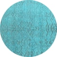 thumbnail image 1 of Ahgly Company Indoor Round Abstract Light Blue Modern Area Rugs, 5' Round, 1 of 4