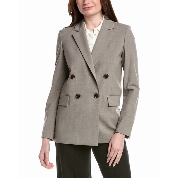Theory womens Oversized Wool-Blend Blazer, 6, Grey
