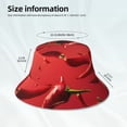 thumbnail image 4 of Daiia Floating Red Chili Peppers Pattern Bucket Hat - Trendy Cotton Sun Hat for Beach, Golf, Fishing - Fun Outdoor Vacation Boonie for Men and Women, 4 of 9