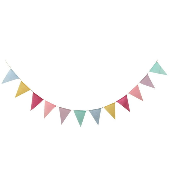 Soimiss Multi Color Linen Banner Flag Triangle Pennant for Birthday Festival Decor