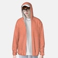 thumbnail image 2 of Fotbe Orange Gingham Chaqueta con Protección Solar UPF 50+ para Hombre y Mujer, Camisa con Capucha y Bolsillos-Large, 2 of 7
