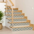 thumbnail image 4 of Mi Alma Removable Vinyl Floral Blue Yellow Backsplash Tile Stickers, 24pcs, 4 of 10