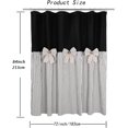 thumbnail image 6 of Farmhouse Black Shower Curtain,Bowknot,Cotton Woven and Cotton Blend Fabric,Pleated Black Stripe,Country Style,72x84 in, 6 of 12