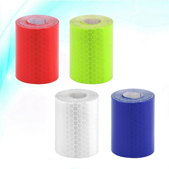 FRCOLOR 4 Rolls Red Reflective Tape Strip for Luggage Safety Reflectors Adhesive Security Marking 11.8x2in