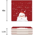 thumbnail image 3 of FMSHPON Merry Christmas Santa Claus Set of 8 Coaster for Drinks, Absorbent Ceramic Stone Coasters Cup Mat with Cork Base for Home Kitchen Room Coffee Table Bar Decor, 3 of 4