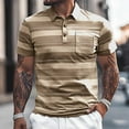 thumbnail image 2 of Polo Shirts For Men Color Blocked Striped Lapel Pocket Casual Loose Short Sleeve Male Tops, 2 of 6