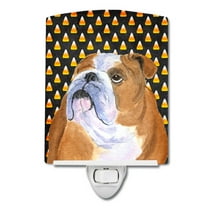 Caroline's Treasures SS4285CNL Bulldog English Candy Corn Halloween Portrait Ceramic Night Light, 6x4x3", multicolor