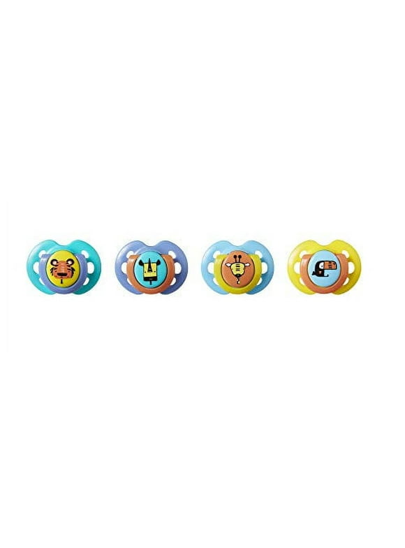 Tommee Tippee Fun Style Pacifiers, Symmetrical Design, BPA-Free Silicone Binkies, 0-6m, 4 Count
