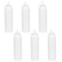 Uanit 6 PCS Squeeze Bottles for Sauces Plastic Condiment Squeeze Bottles Ketchup Dispenser Salad Dressing Container Squirt Kitchen Squeeze Bottles for Oil BBQ Paint Pancake Art