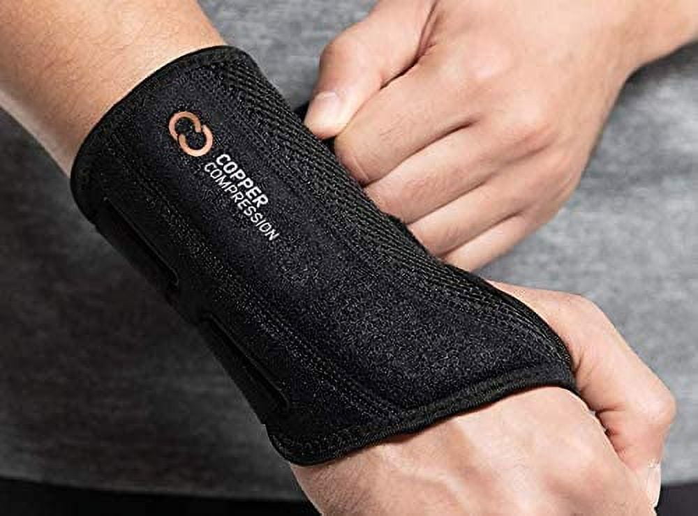 Copper Compression Wrist Brace - Copper Infused Adjustable Orthopedic  Support Splint for Pain, Ganglion Cyst, Carpal Tunnel, Arthritis,  Tendinitis
