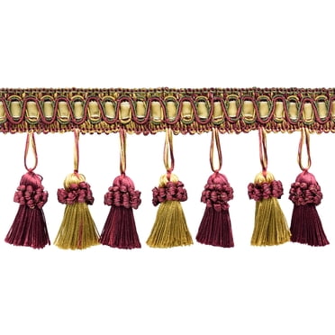 Frangia Decorativa Decopro Bullion 15 Cm – Colore Flambé (PR02), Venduta A Metro (91 Cm), Per Tende, Cuscini E Rivestimenti