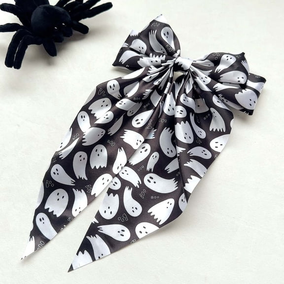 GIJNRIUIUA Under $5 Hair Clips for Women Summer Sales Halloween Hair Bows Clips Cute Pumpkin Hair Clips Ribbon Bow Hair Barrettes Large Bowknot Witch Clips for Women Girls Party Hair Ac