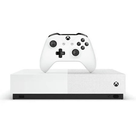 Microsoft Xbox One S 1TB All-Digital Edition Console (Disc-free Gaming), White, NJP-00024, w/Batteries and Charger Accessories Set