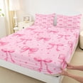 thumbnail image 4 of Erosebridal Dreamy Princess Bowknot Bed Sheets For Girls,Pink Stars Pattern King Sheets For Kids 4pcs, 4 of 6