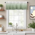 thumbnail image 2 of Sage Green Valance Curtain Green Gradient Window Valances Rod Pocket Short Curtains Window Treatments for Kitchen Bedroom Bathroom Laundry 60" x 14", 2 of 9