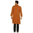thumbnail image 4 of Atasi Indian Solid Kurta Pajama Set For MensMandarin Collar Casual Long-Wear Kurta, 4 of 7