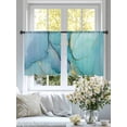thumbnail image 4 of Teal Marble Sheer Curtains 45 Inch Length 2 Panels Set for Living Room/Bedroom, Modern Abstract Ink Painting Art Luxury Semi Curtain Sheers Drapes Rod Pocket Curtains Window Treatment Set 52''x45''x2, 4 of 7
