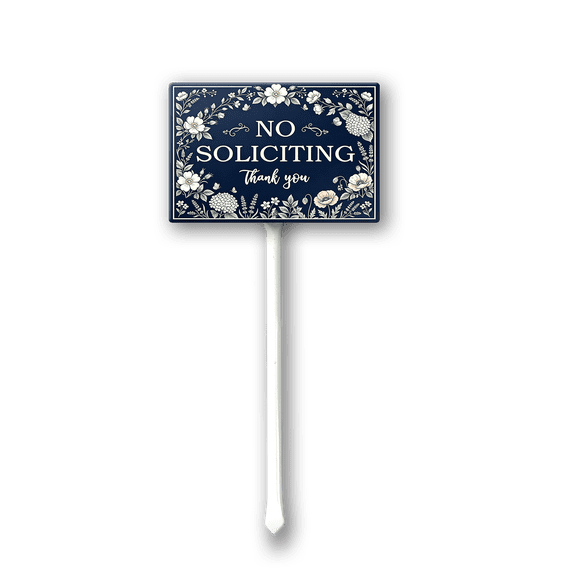 12"x8" Aluminum No Soliciting Sign for Yard with Stake
