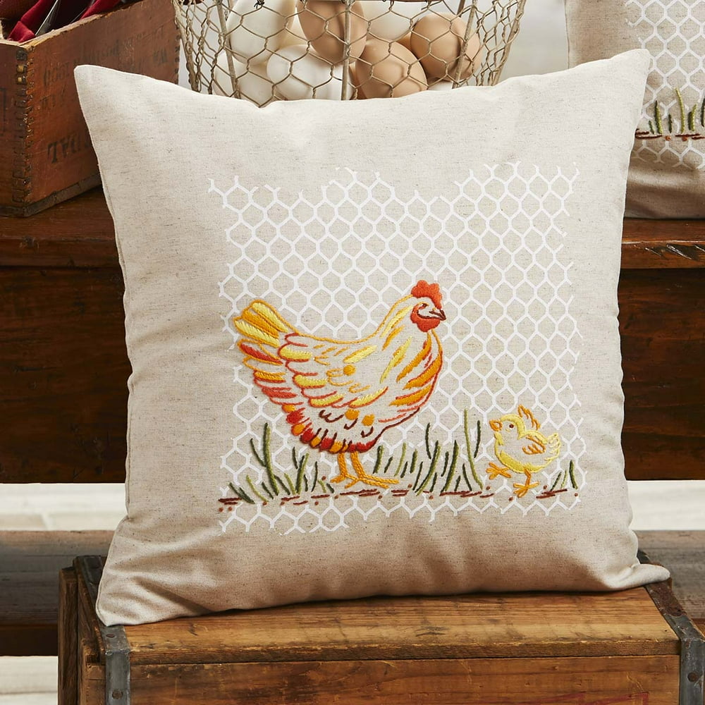 Herrschners® Rise & Shine Hen Pillow Cover Stamped Embroidery Kit