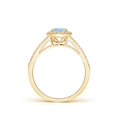 thumbnail image 2 of ANGARA Natural Round Aquamarine Split Shank Ring with Diamond Halo in 14K Yellow Gold for Women (Size-5mm) | March Birthstone, Birthday, Anniversary, Jewelry Gift for Women | Natural Aquamarine Ring, 2 of 9