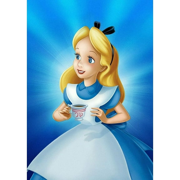 Alice Diamond Painting Kits for Adults Animation 5D Diamond Art Kit Paint by Number for Beginners, DIY Paint with Round Full Drill Diamonds Paintings Gem Art for Home Wall Decor Gift 12X16 Inch