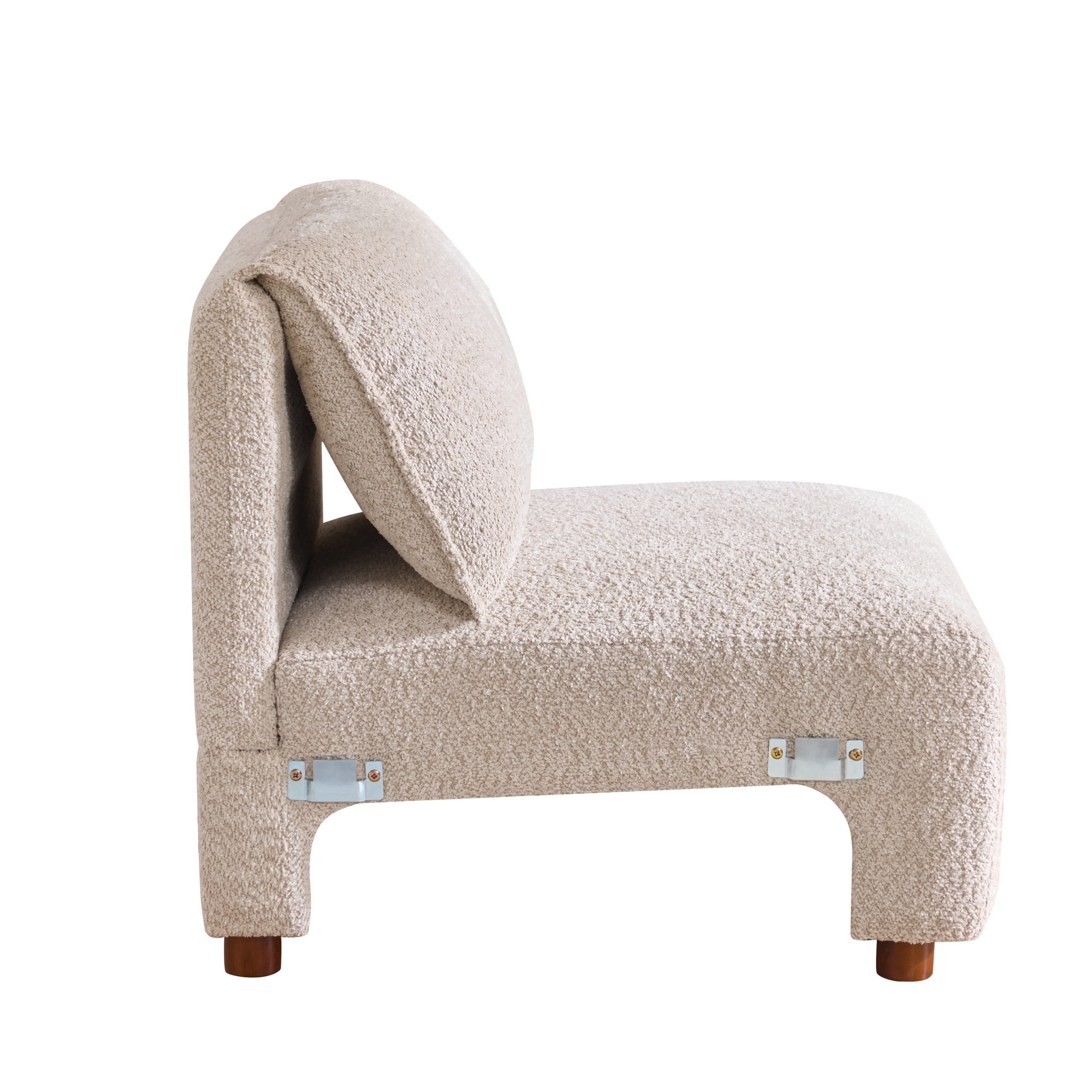 Christopher Knight Home 4-Seat Modular Sectional Sofa with Ottoman, Modern 96" Couch with Pillow Arms, Sesame