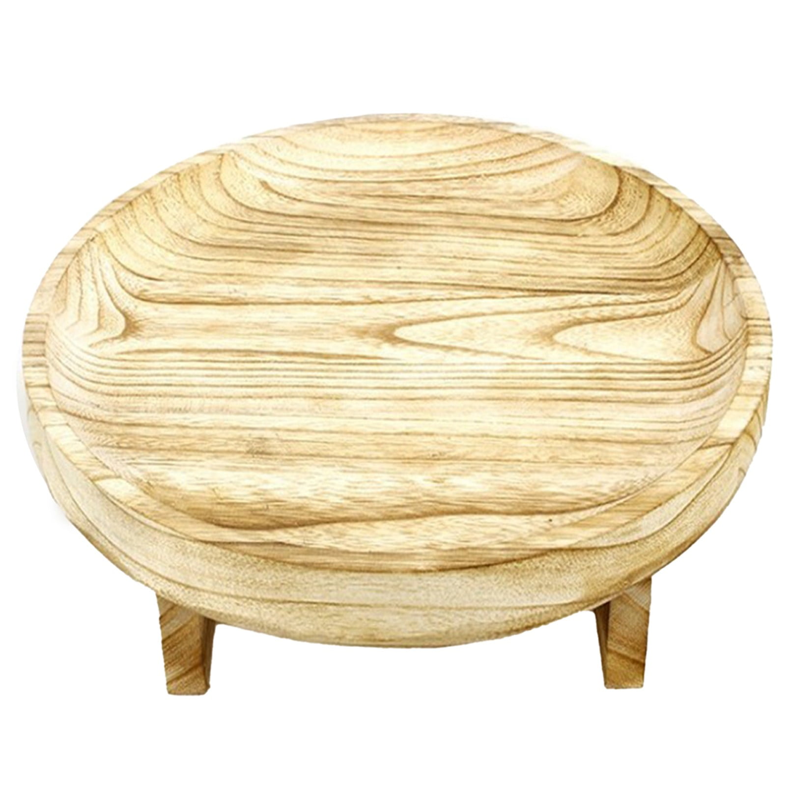 Mduoduo Wooden Plant Stool Round Decorative Flower Shelf Plant Pot