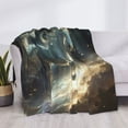 thumbnail image 3 of Uemuo Space White Horse Printed Throw Blanket for Couch, Fluffy Fuzzy Blankets for Bed, Sofa, Cozy Flannel Faux Fur Blanket-80"x60", 3 of 6
