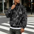 thumbnail image 4 of Havenx Flannel Quarter Zip Pullover for Men Long Sleeve Collared Pullover Sweater Mock Neck Camouflage Print Sweatshirts Casual Soft Outdoor Active 2026 Fall Winter Sweater Tops,Black L, 4 of 7
