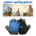 thumbnail image 4 of 1 Pair Sports Cycling Bike Gloves Padded Half Finger Bicycle Gloves with Fastener Tape Shock-Absorbing Anti-Slip Breathable Gloves, 4 of 7