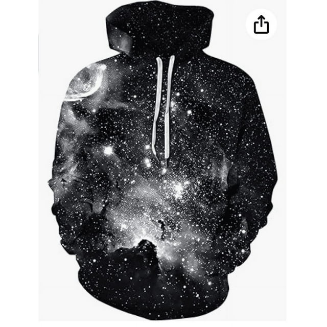 Men Women Unisex Digital Print Sweatshirts Hoodie Top Galaxy Pattern Pullover