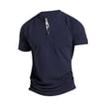 thumbnail image 2 of Mens Polo Shirt with Chest Pocket Short Sleeve Button T Shirt Lightweight Casual Knit Tee Top Navy XXXL, 2 of 5