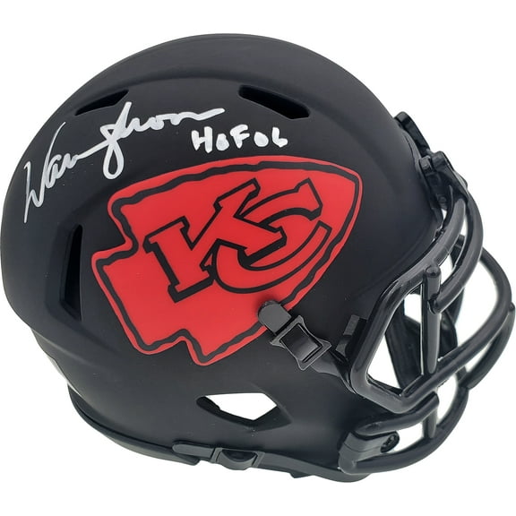 Warren Moon Autographed Eclipse Black Kansas City Chiefs Speed Mini Helmet "HOF 06" MCS Holo 185812
