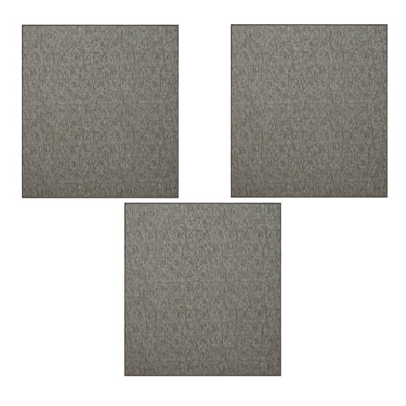 Furnish My Place Modern Indoor/Outdoor Commercial Neutral Rug, Modern Area Rug, Baby Nursery Mat, Pet-Friendly Carpet for Living Room, Playroom, Made in USA, 2' x 2' Square - Set of 3