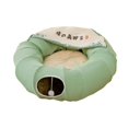 thumbnail image 2 of Pet Cat Playing Tunnel Toys Plegable con cojín desmontable Regalo de vacaciones Fácil de instalar Suave Durable Resistente a los arañazos Almacenamien , Verde Yinane Cama tipo túnel para gatos, 2 of 8